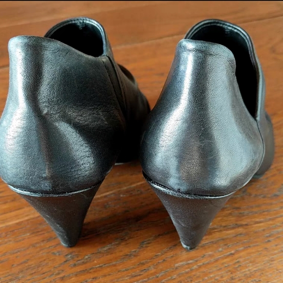 The Last Conspiracy Peep Toe Heels Black Leather - Picture 4 of 16